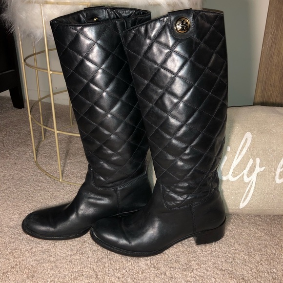Tory Burch Shoes - Tory Burch Quilted Leather Riding Boots